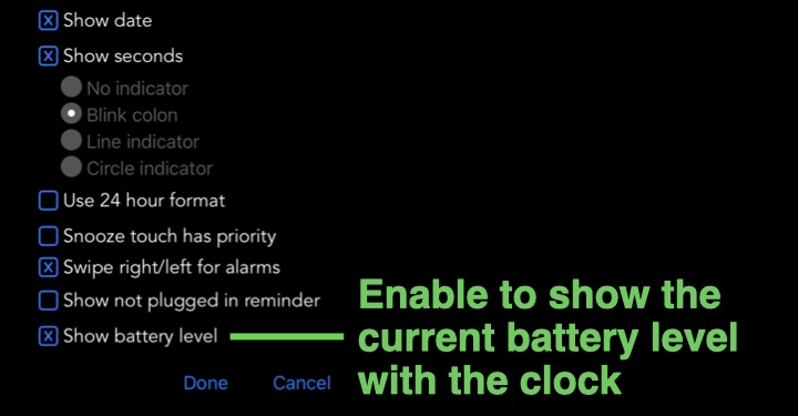 Appearance settings show battery level