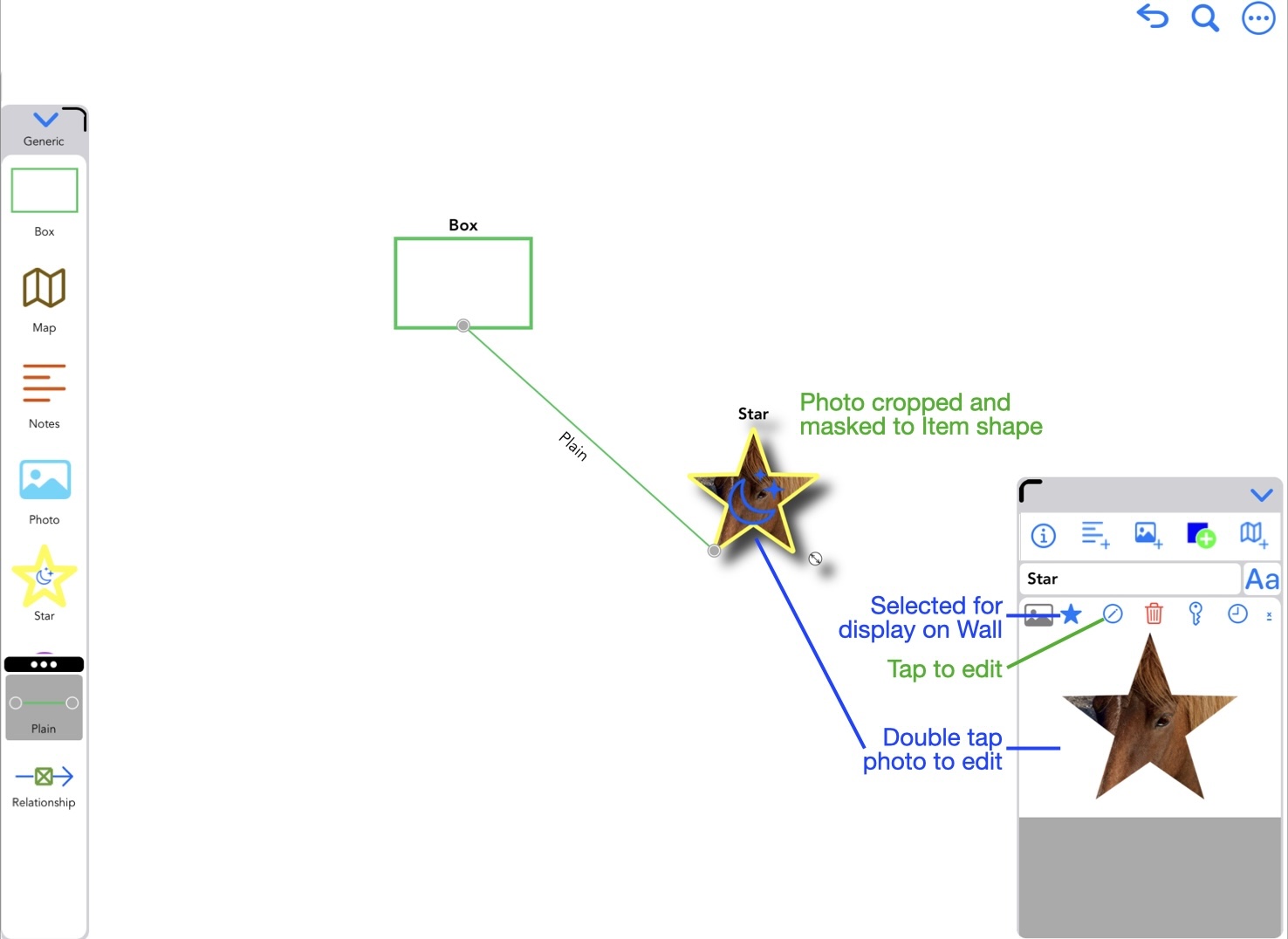 Annotated screenshot after adding photo