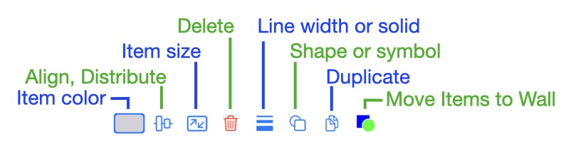 Information display tools for multiple selected item