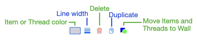 Information display tools for threads and items